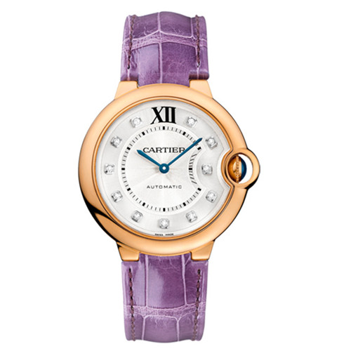 V6卡地亚 CARTIER 蓝气球 BALLON BLEU DE CARTIER 36mm ​玫瑰表壳 钻表面 气质型女表-卡地亚CARTIER