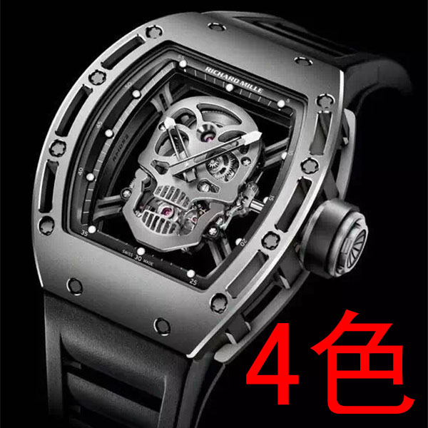 Richard Mille 鬼頭，高仿1比1里查德米爾手錶，男士鏤空系列RM052，進口自動機械機心，骷髏頭表盤，原裝一比一防水膠帶，男士酒桶形運動個性手錶!-RM理查德·米勒
