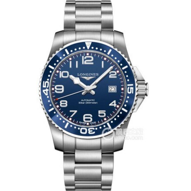 2016年浪琴Longines一比一新品復刻，浪琴制表傳統系列L3.695.4.03.6腕表藍色款,自動機械，41毫米，數字藍面藍圈，精鋼男士手表。-浪琴Longines