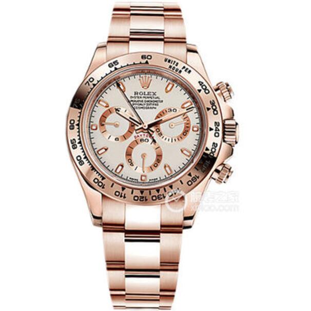 勞力士1:1精品迪通拿宇宙計型手表，40mm-Rolex Daytona 116505象牙色盤腕表 ，4130計時機械機心，藍寶石，全玫瑰金，最高復刻-勞力士Rolex
