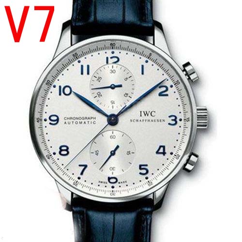 超A萬國 ZF廠V2版葡計機械表，一比一IWC葡萄牙IW371446多功能79350計時機心,白面藍字藍針,萬國高仿表亂真之作，進專櫃無壓力，外形和機心真假難分-万国 IWC