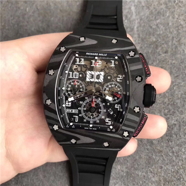 超A 1比1 Richard Mille複刻手錶，高仿RM理查德RM011，路斯特限量版。高級碳纖維材料，正品复刻开模，最好的仿真，真假难分，KV台湾厂精品-RM理查德·米勒