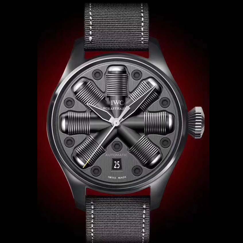 1:1高仿萬國IWC大飛手錶 IWC概念表特別版，雙面藍色高透鍍膜，藍寶石水晶玻璃，字面採用飛機引擎形狀，個性時尚，密底更亂真，一比一復刻-万国 IWC