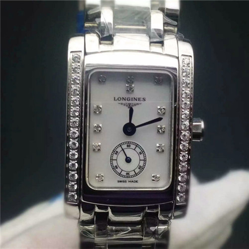 浪琴 Longines黛绰维纳系列瑞士石英机芯白色表盘蓝宝石水晶镜面