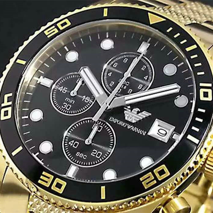 阿玛尼Armani男表AR5857进口多功能石英机芯黑色表盘42mm*10mm