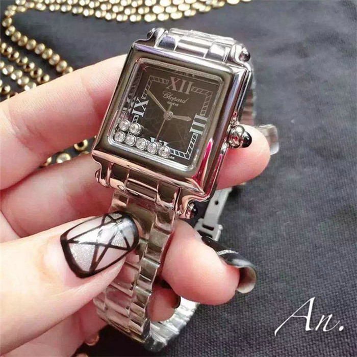 萧邦Chopard方形走珠系列水钻镶嵌精钢表壳