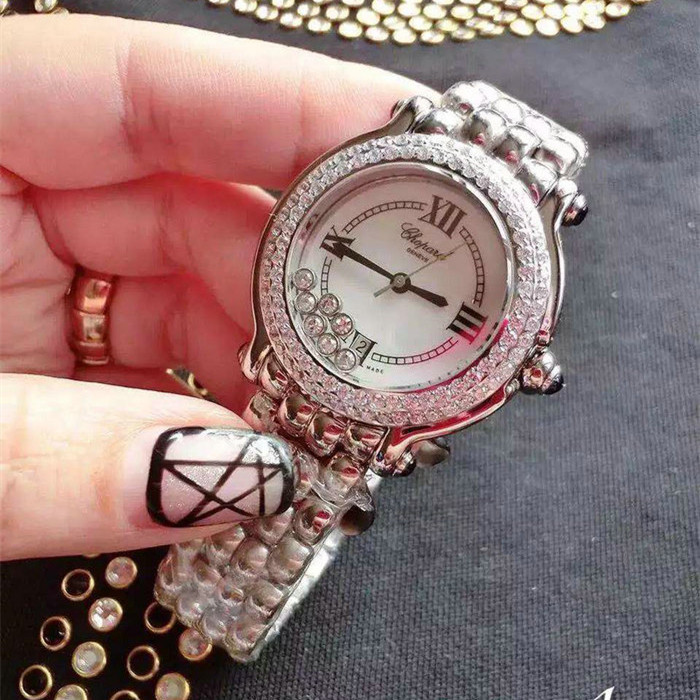 萧邦Chopard方圆形全钢走珠系列瑞士石英机芯镶钻蓝宝石玻璃镜面